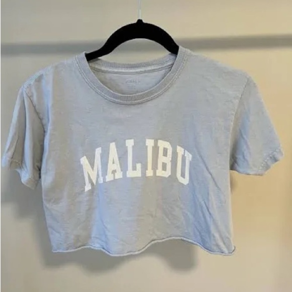 PacSun “Malibu” Graphic Croptop Light Blue